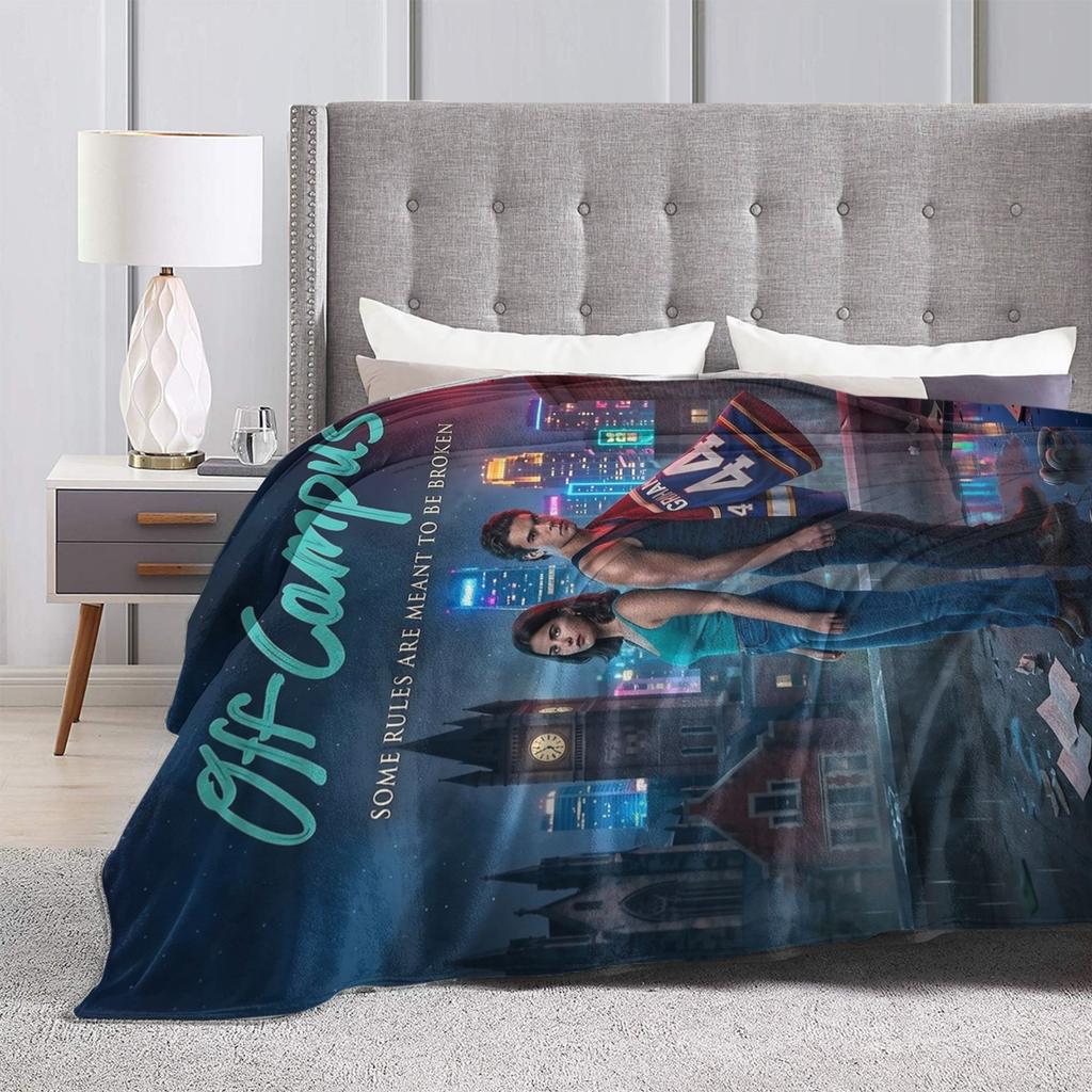 Off Campus Hannah and Garrett  Hockey Blankets Flannel Spring Autumn   Multifunction Soft Throw Blankets for Bed Couch Bedspread