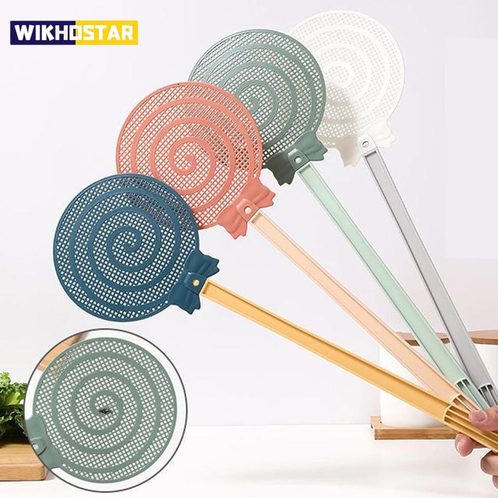 Schiacciamosche a Rete Durevole Plastica Manico Lung Ammazzamosche Manuale Multifunzione Domestico Estivo Schiacciamosche
