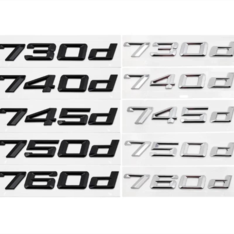 

3D ABS Car Rear Trunk Letters Logo Badge Emblem Sticker For BMW 7 Series 730d 740d 745d 750d 760d E38 E65 E66 F01 F02 G11 G12 730d