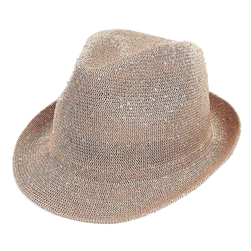 Mardi Gras Sequins Fedoras Hat for Adult Unisex Masquerade Carnivals Mesh Derby Hat Performances Hat with Rolled Up Brim