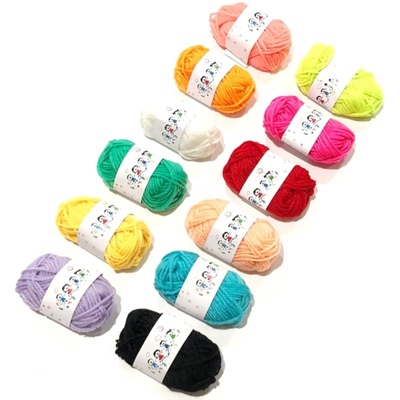 

audiophile yarn knitting thick acrylic yarn colorful 1 ball 10g 12 color set
