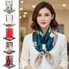 90*90cm Hijab Scarf Floral Pattern Neckerchief Simple Silk Square Scarf