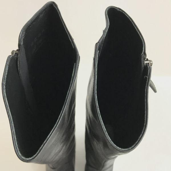 REGAL Leather Long Boots Size 22.5 Women’s Black Side Zip 5cm Heel Boots(USED)