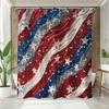 Patriotic American Flag Shower Curtain with Stars and Stripes Design in Red White and Blue Colors for a Bold Bathroom Statement
