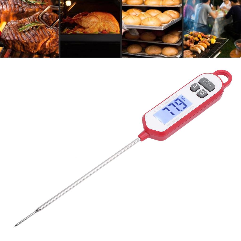 Digital Mt Thermometer for Cooking, Kitchen Thermometer with Stainless Steel Probe, Food Thermometer for Grill Smoker BBQ Oil Frying
