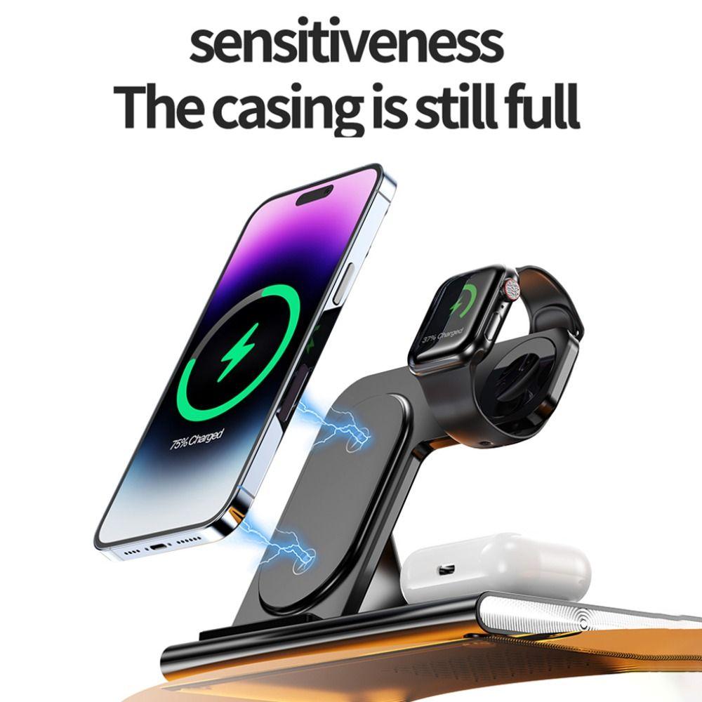 New 3-in-1 Wireless Charger Magnetic 30W Charging Stand Foldable Fast Charging Station for Phone/Watch/Earbuds
