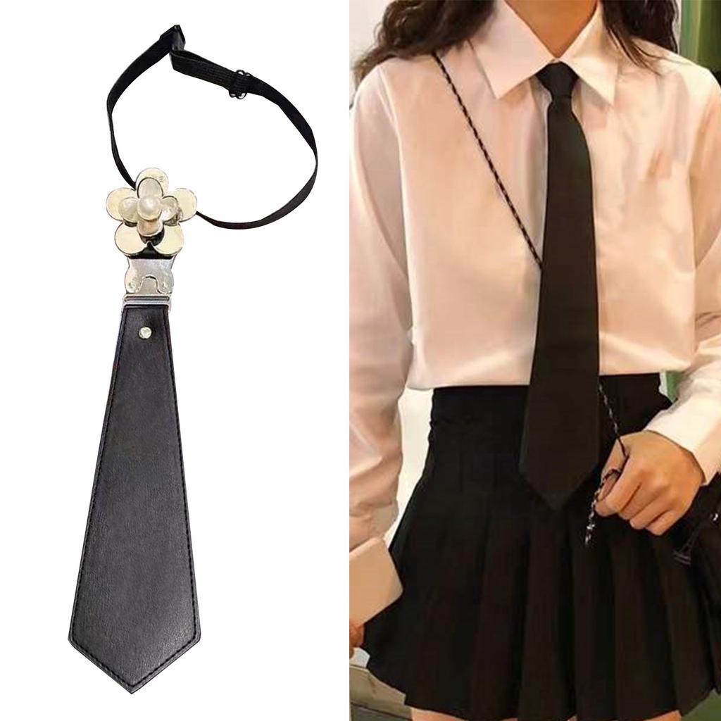 Uniform Black Ties For Janpanese JK Uniform Cosplay Accessory Neckwear jk seifuku Cute Anime Necktie with Pearls