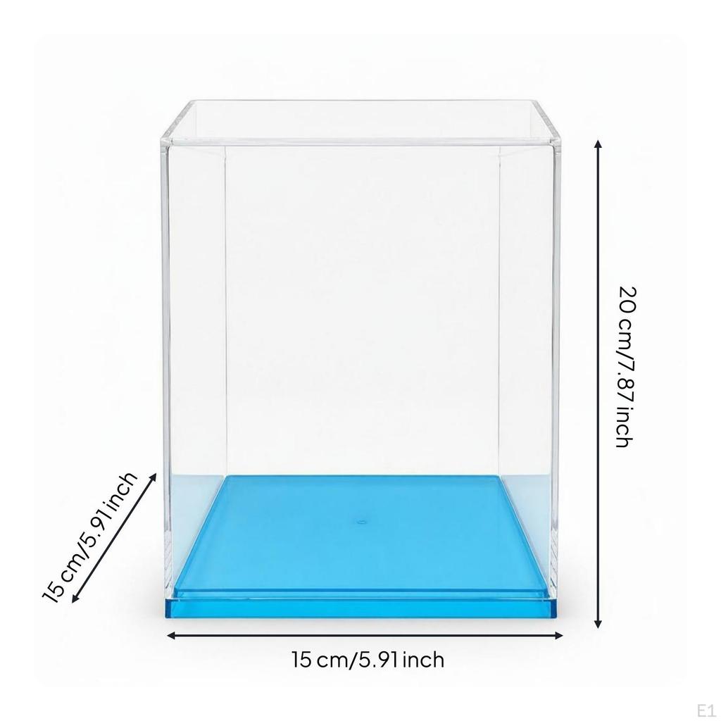 Dustproof Display Case OnePiece Acrylic Transparent Collectible Holder Black