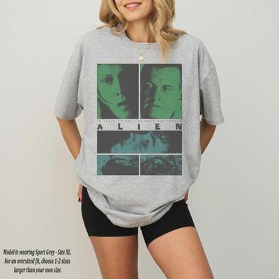 Retro Alien Movie Tshirt Retro Horror Tshirt for Women Summer New Unisex Casual Cotton Tshirt