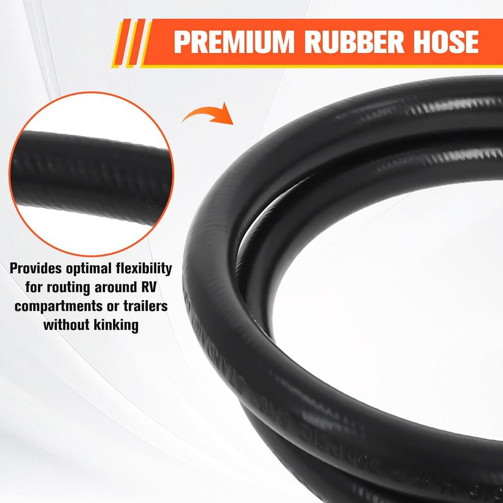 Wadoy RV Propane Hose Connector Assembly 3 Foot - 3/8" Female Flare X 3/8" Female Flare Quick Connect Hose 59913 (Total Length 3.28Ft)