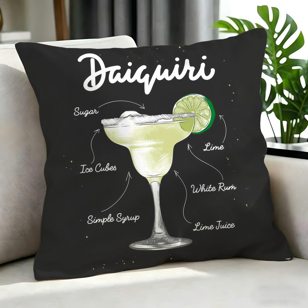 drink Daiquiri Cocktail Cushion Cover Cushion Cover Set Pcs x x x Pillowcase Decorative Sofa Home Decor