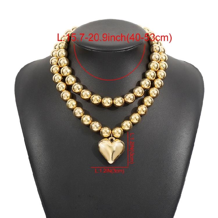 2 Pack Elegant Heart Pendant Necklace Exquisites Heart Necklace Long Lasting