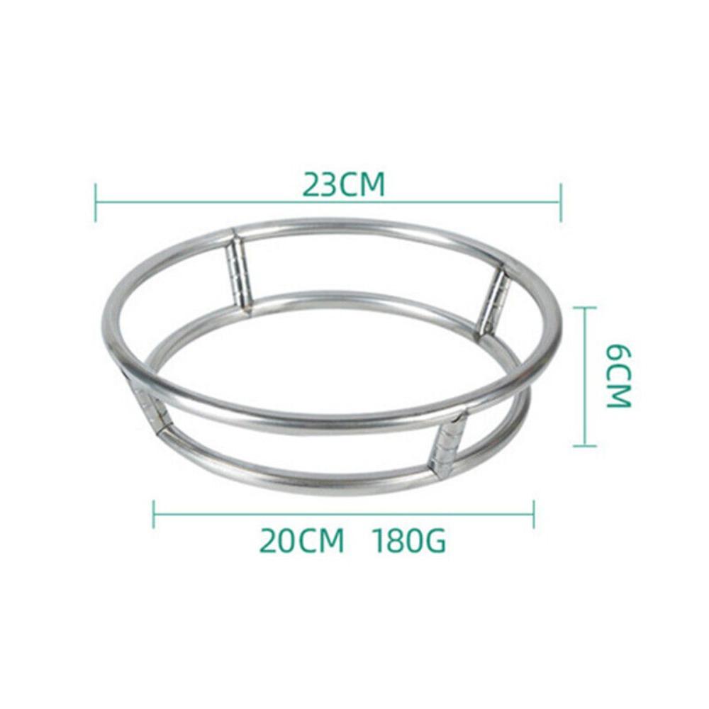 

Округлая полка для хранения кастрюль, новая яркая кухонная полка для котла из нержавеющей стали, двухслойная, против ожогов 23CM