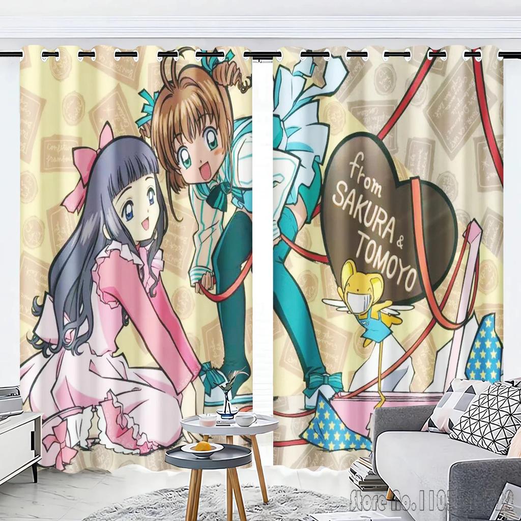 Cardcaptor Sakura Window Curtain 3D Print Blackout Curtains Living Room Bedroom Decor Kids Gift