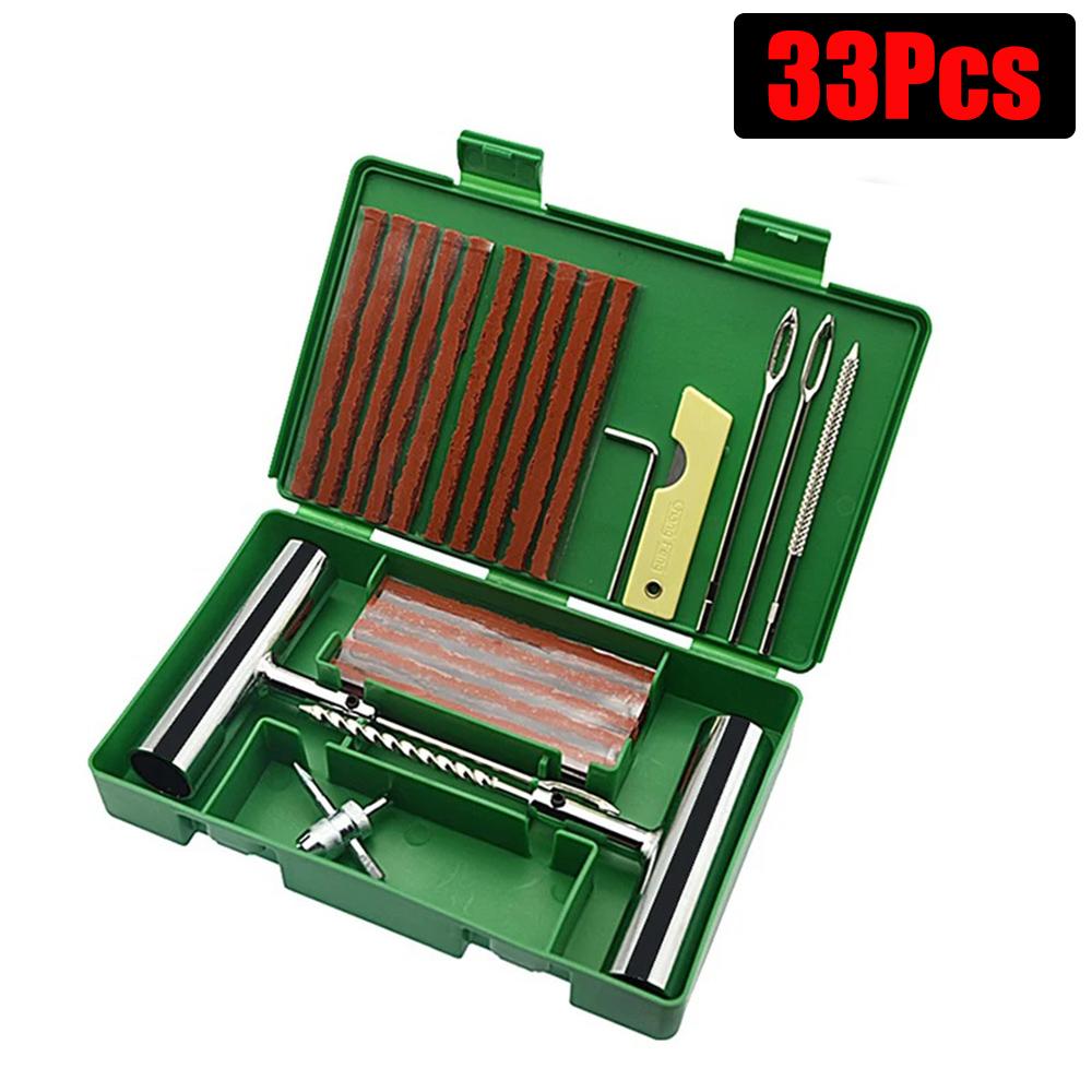 

33/57 шт. Набор для ремонта автомобильных шин, инструменты для ремонта проколов, набор заклепок для ремонта бескамерных шин для автомобилей, фургонов, мотоциклов, велосипедов
