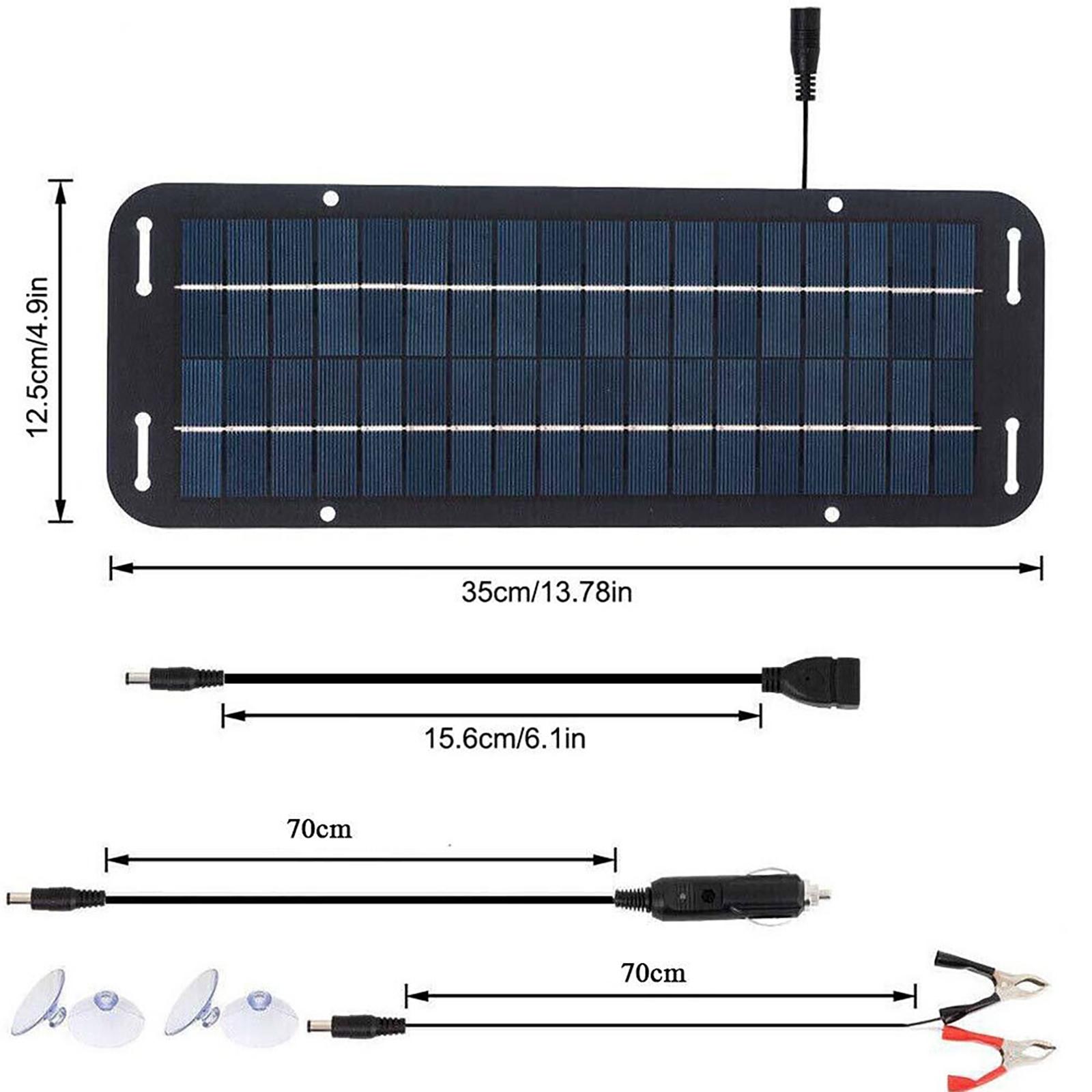 12V Solar Panel Kit IP65 Waterproof High-Efficiency Car Battery Solar Trickle Charger Solar Powered Charger for RVs Tractors