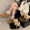 New Mid-calf Shoes, Ankle Boots, Women's Shoes, Fleece, Warm and Slimming Snow Boots