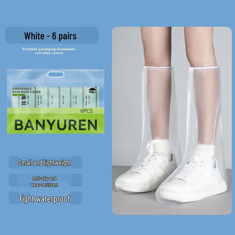 Portable Waterproof Thick Transparent Disposable Shoe Covers - Individually Packed for Outdoor Use