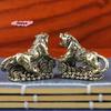 M-Mini Tigre in Ottone Decorazione da Scrivania Soggiorno Tavolino Scultura Artigianato Metallico Decorazioni per la Casa Statua della Tigre dello Zodiaco Cinese
