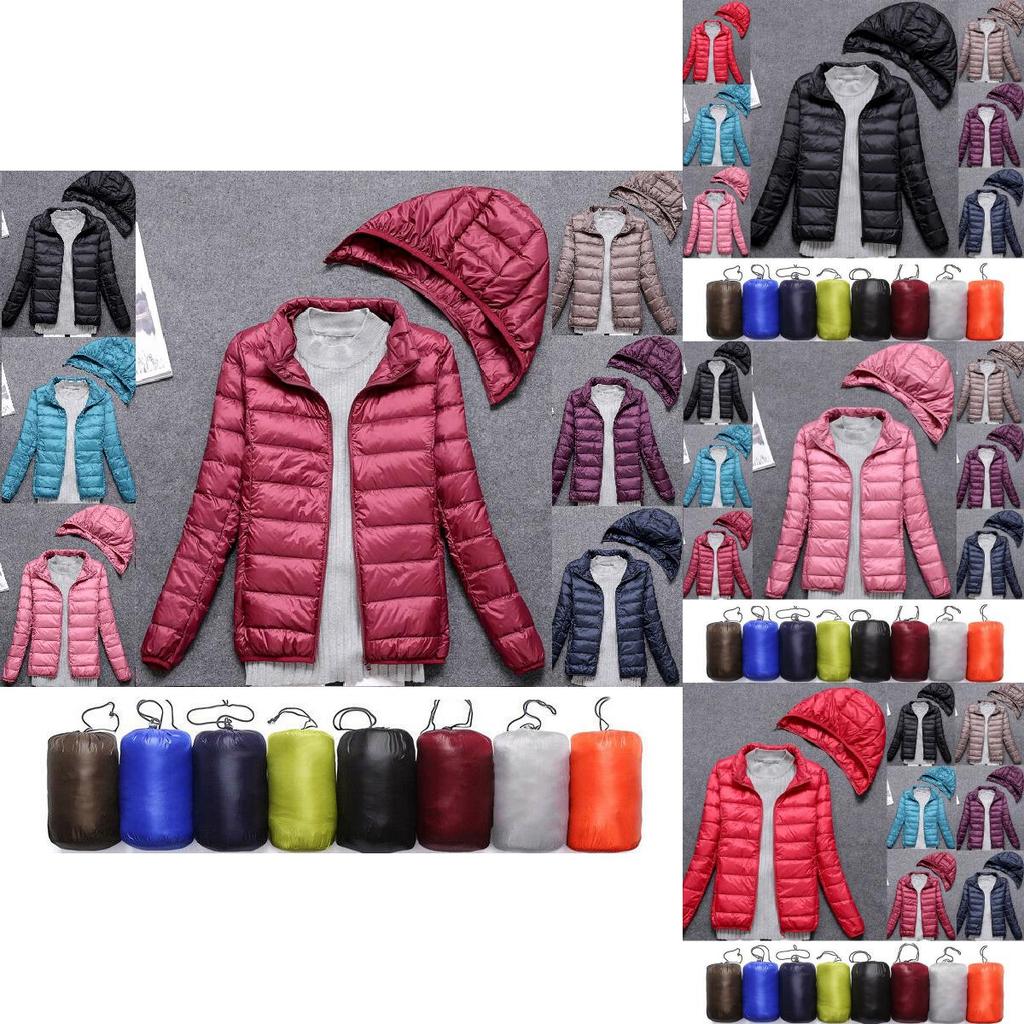 Women's Ultralight Packable Hooded Puffer Down Jacket With Detachable Hat