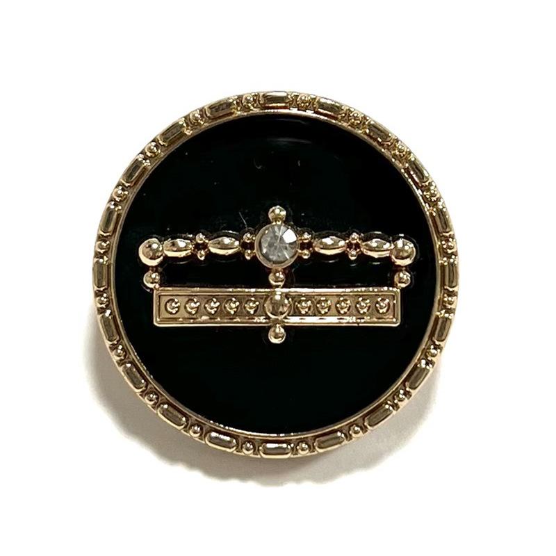

10pcs Metal Rotundity Button Sewing Clothing Accessories DIY Craft Vintage Engrave Crown Inlaid Rhinestones Golded Buttons 25MM 25mm