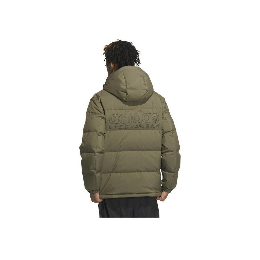 Adidas 600 Puffer Hooded Down Jacket Men Outerwear Rock-Layer-Olive-Green IW0781