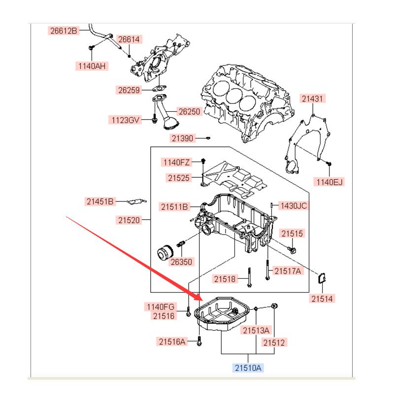 For Hyundai SONATA SANTA FE AZERA IX35/TUCSON KIA OPTIMA SPORTAGE SORENTO Korea car Parts OEM21510-25053 Engine Part Oil Pan