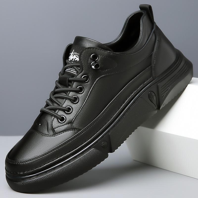 Men's Shoes 2025 Autumn New Soft-soled Casual Shoes Trendy Sports and Leisure Leather Shoes Men's Overboard Shoes