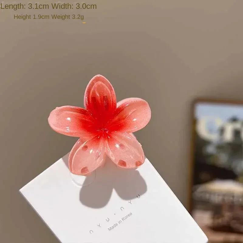 2025Hawaiian Summer Hair Claw Clips Set Tropical Flower Hairpins With Gradient Design Beach Vacation Hair Accessories Collection