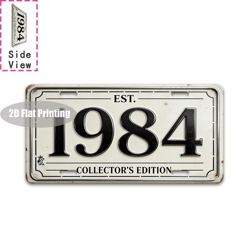 Tin Sign - Vintage Durable Metal Plaque Wall Decor, Home Office Bar Man Cave City Coordinate Birth Year License Plate Wall Art