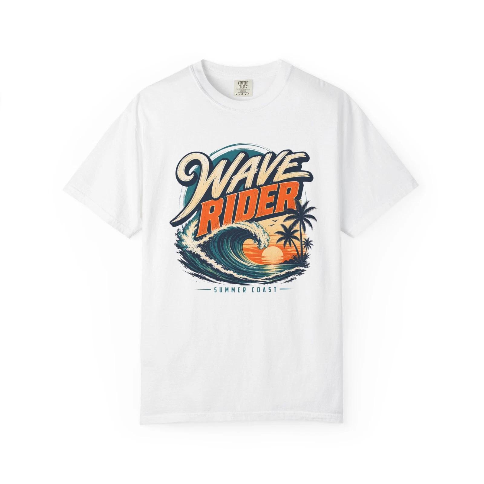 Wave Rider T-T-Shirt Vintage Surf Ocean Wave Graphic Tee L