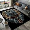 VIKAMA Vintage Runen Kriegsgott Muster Teppich Langlebig und Pflegeleicht Wohnzimmer Schlafzimmer Spielzimmer Teppich Heimdekoration