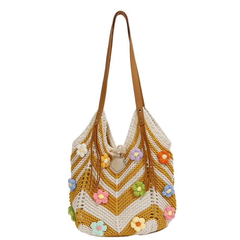 Cotton Casual Shoulder Bag With Woven Design For Daily Use