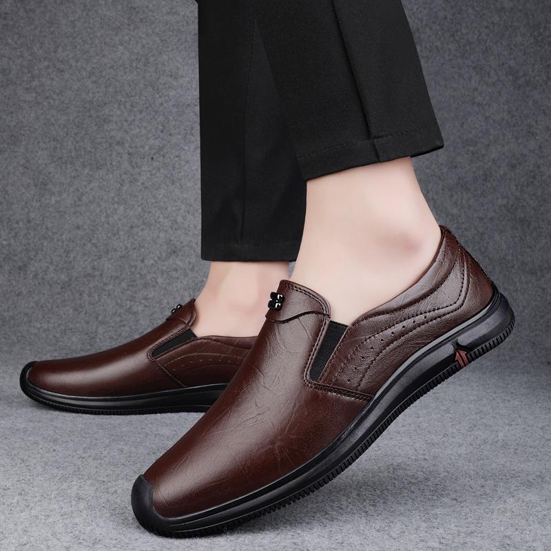 Fashion Luxury Brand Men Handmade Genuine Leather Loafers Shoes Casual Driving Flats Slip-on Shoes Men High Quality Business Comfy Shoes