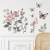 Watercolor Minimalist Flower Butterfly Wall Sticker Self-Adhesive for Bedroom Vanity Wall Decoration