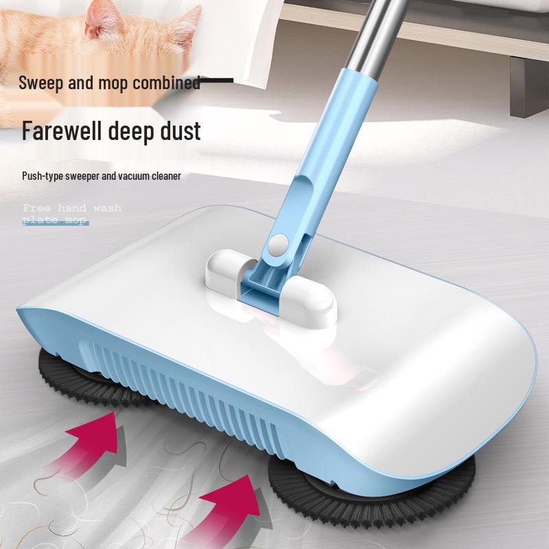 Manual Push Sweeper: All-in-One Broom, Dustpan, and Mop Set for Home Cleaning