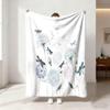 1Pc Dragonfly Dandelion Printed Flannel Blanket Multi Size Casual Comfortable Cover Carpet Machine Washable