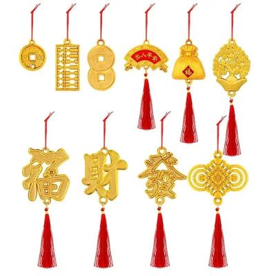 6/10pcs New Year Chinese Knot Hanging Pendant Housewarming Wind Chime Mini Blessing Hanging Ornament Home Decor Spring Festival