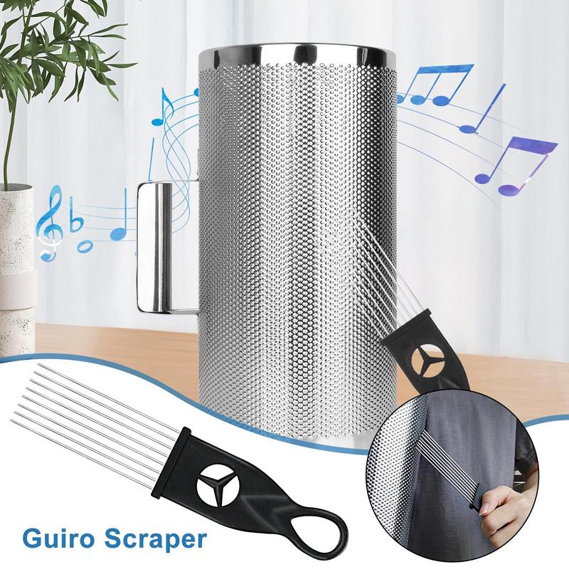 Guiro Metal Scraper Guiro Brush Comb-Style Scraper Latin Instrument Anti Slip Guiro Brush Scraper Rustproof For Band Performance