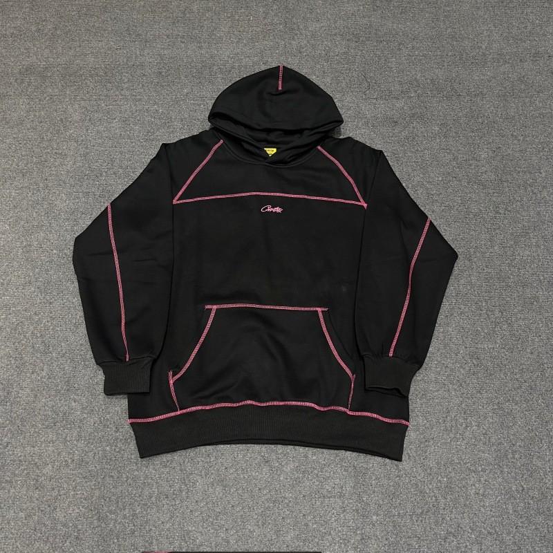 Croteiz Embroidered Letter Patch Fleece Hooded Sweatshirt Set American Style Unisex Casual Outfit