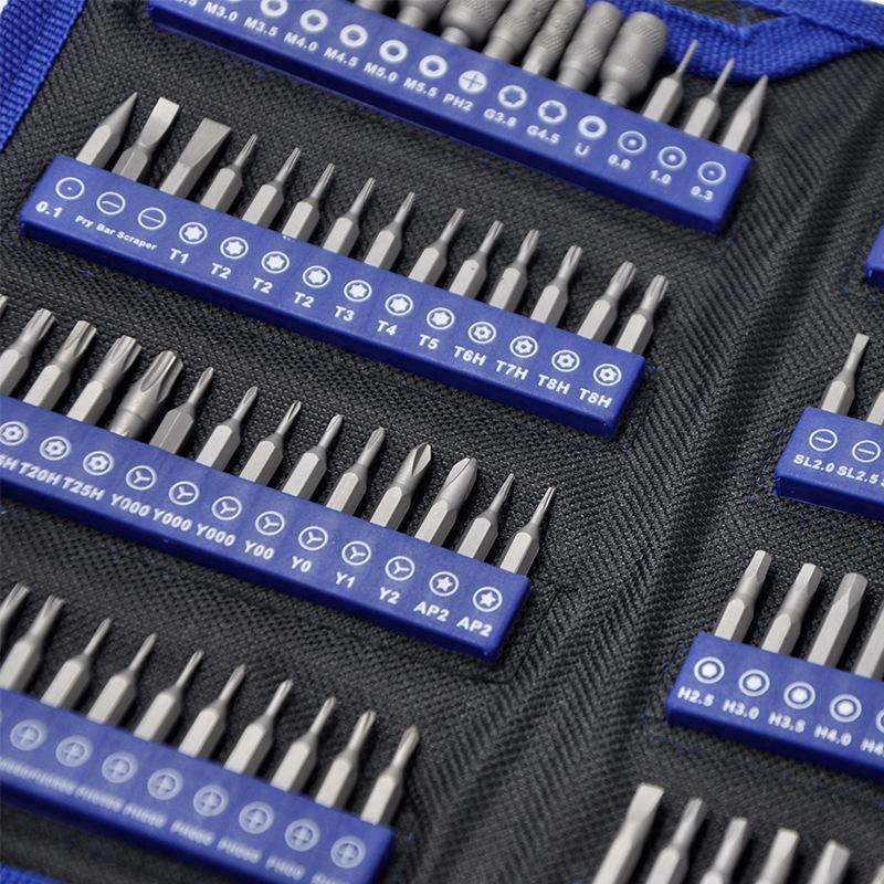 126Pcs Precision Telecom Repair Tool Set Canvas Bag Mobile Phone Disassembly Screwdriver Kit