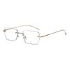 New Square Frameless Myopia Glasses Business and Leisure Blue Light Blocking Eyeglass Women Men High-Quality Optical Glasses