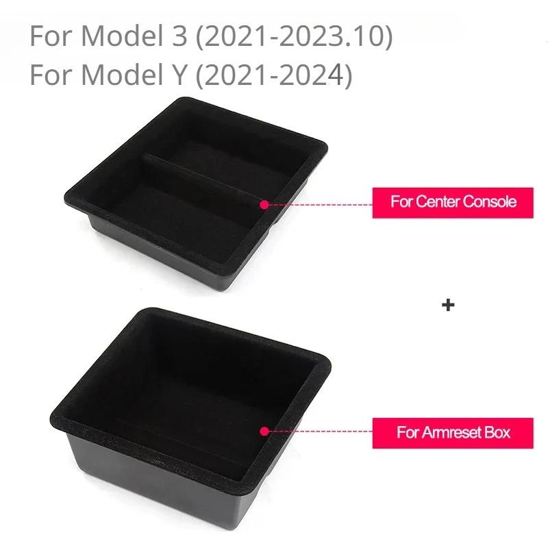 For Tesla Model 3/Y/3 Highland Model Y Juniper 2025+ Central Control Storage Box Organizer Tray Armrest Cubby Drawer Accessories