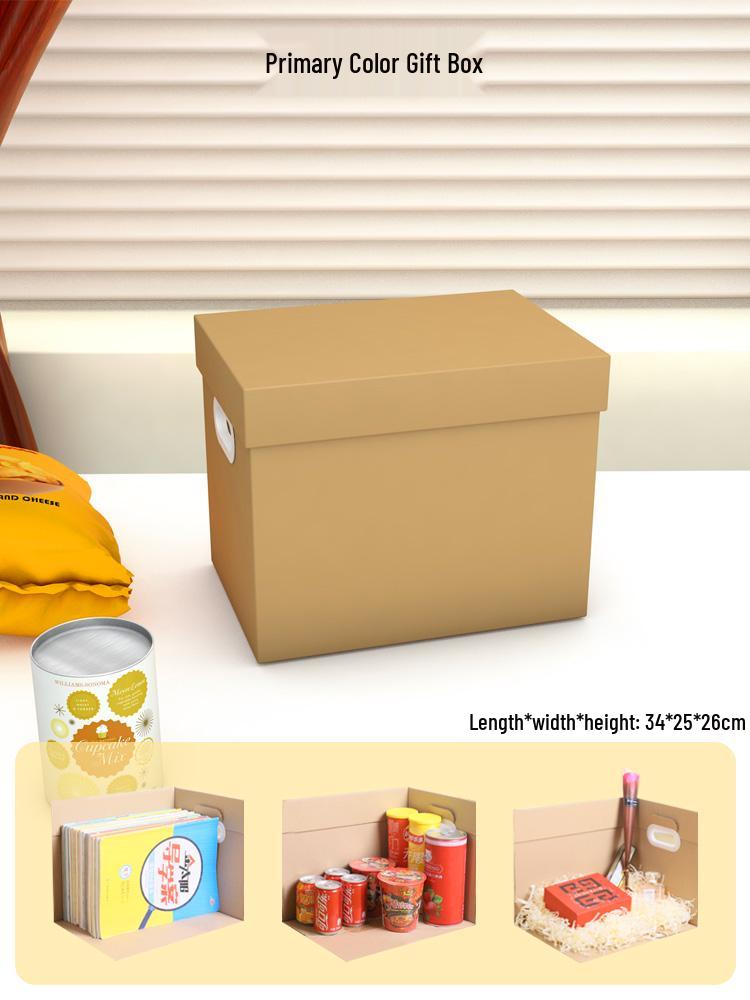 Hand-Painted DIY Cardboard Gift Box - Large Empty Birthday Packaging for Snacks