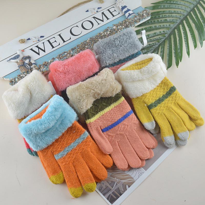 

Новые женские мохнатые вязаные термоперчатки average size