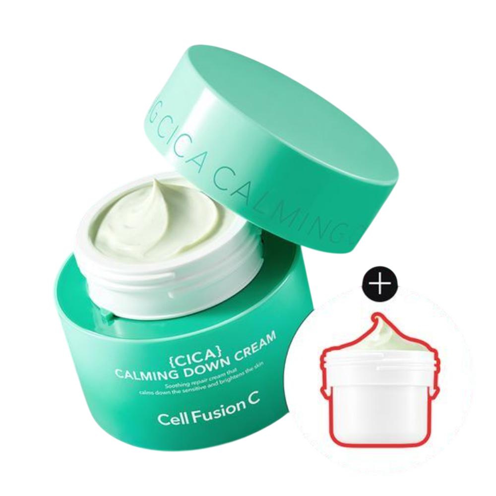 Cell Fusion C Post Alpha Cica Calming Down Cream 50ml + Refill 50ml – Calming Care, Barrier Support, Korean 50ml + 50ml