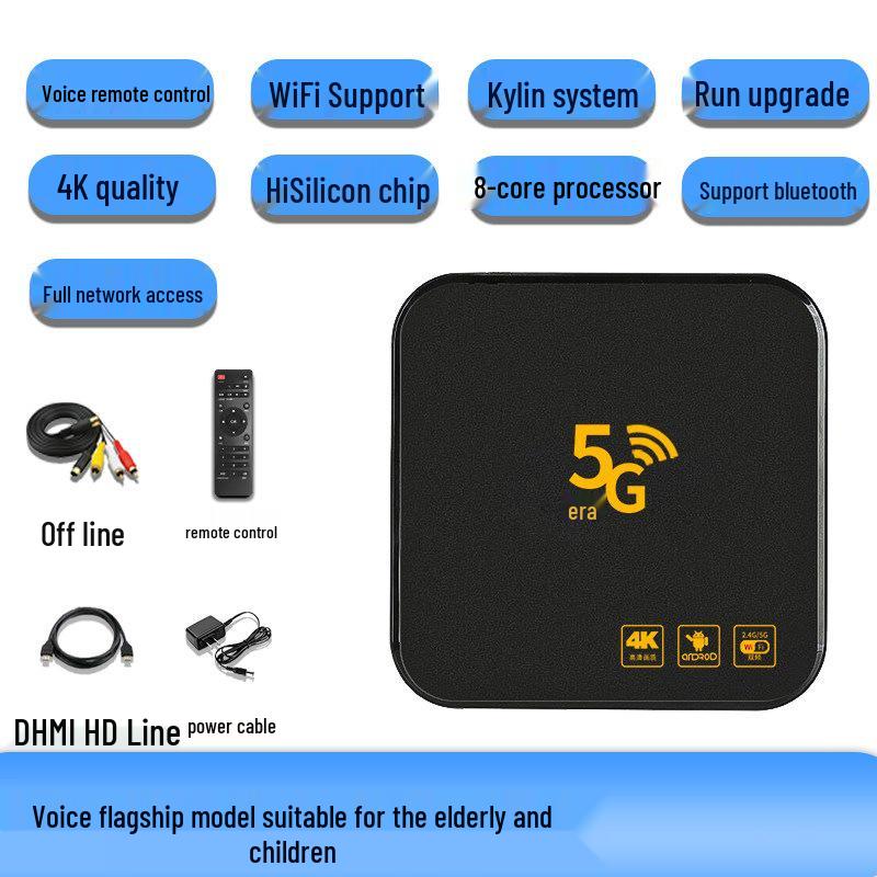 2025 TV Box for Seniors: 4K Network TV, 5G Casting, Movie & TV Player