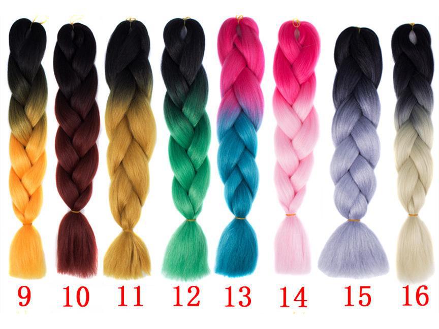 Africká monochromatická gradientní copánková paruka - Vlasový příčesek z chemických vláken