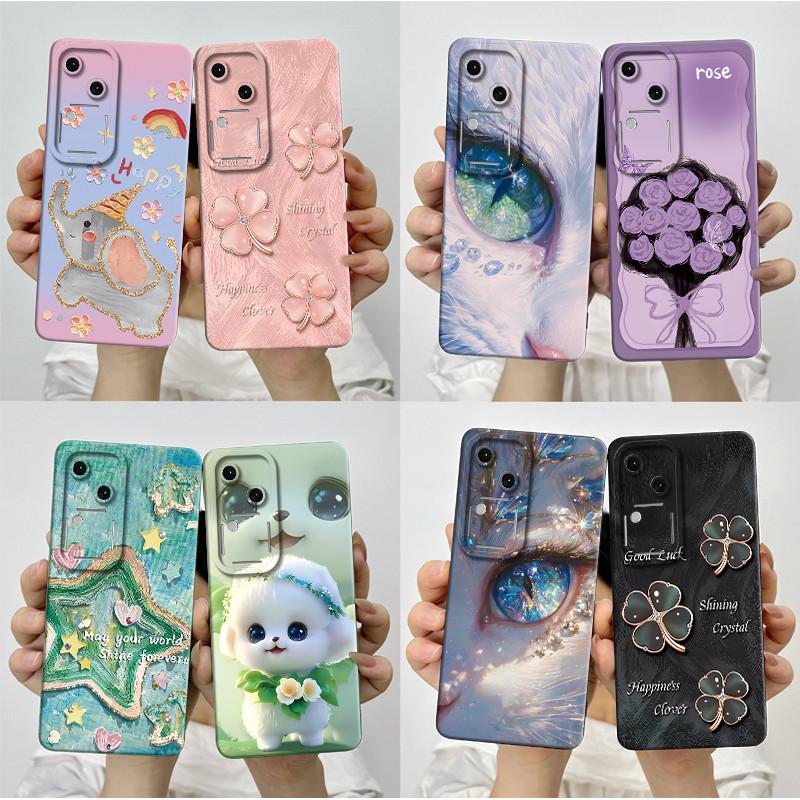 For Vivo V30 V2318 Casing Liquid Soft Silicone Aesthetic Luxury Cover Full Protective Shell For Vivo V 30 V30 Pro 5G Phone Case