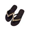 2025 Douyin the Same Internet Celebrity Rhinestone Slippers Women Summer Wear Beach Shoes Clip Drag Cool Slippers Slope Heel Flip-flops Women